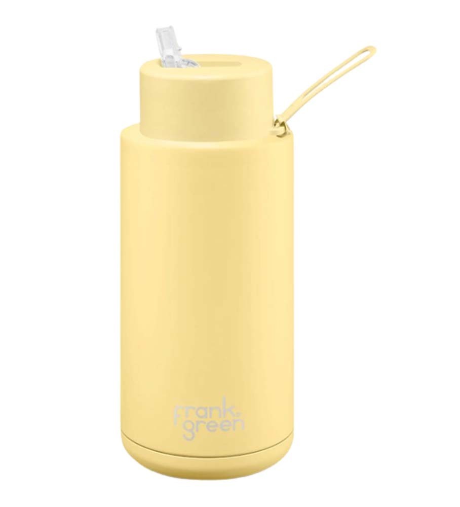 Frank Green Reusable 1L Water Bottle - Yellow/Buttermilk