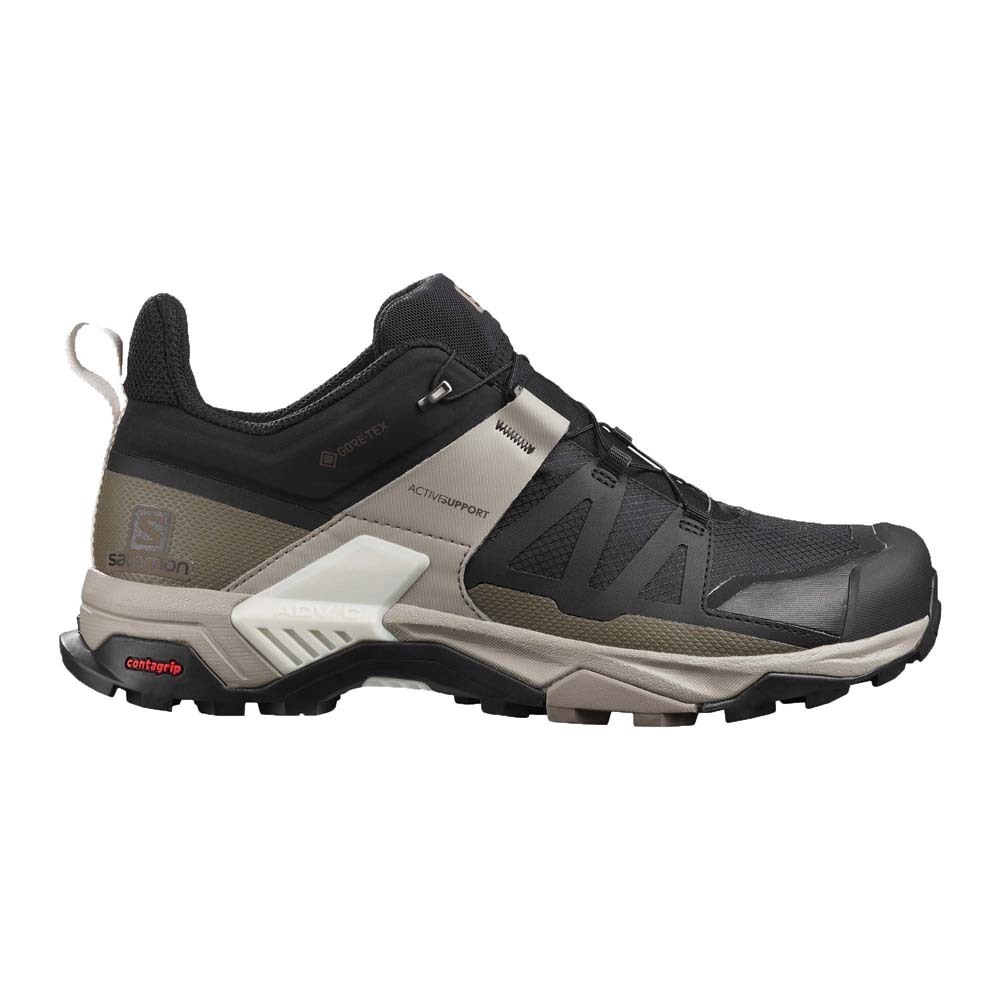 Salomon X Ultra 4 GTX Mens Waterproof Shoes - Kaki/Vanilla