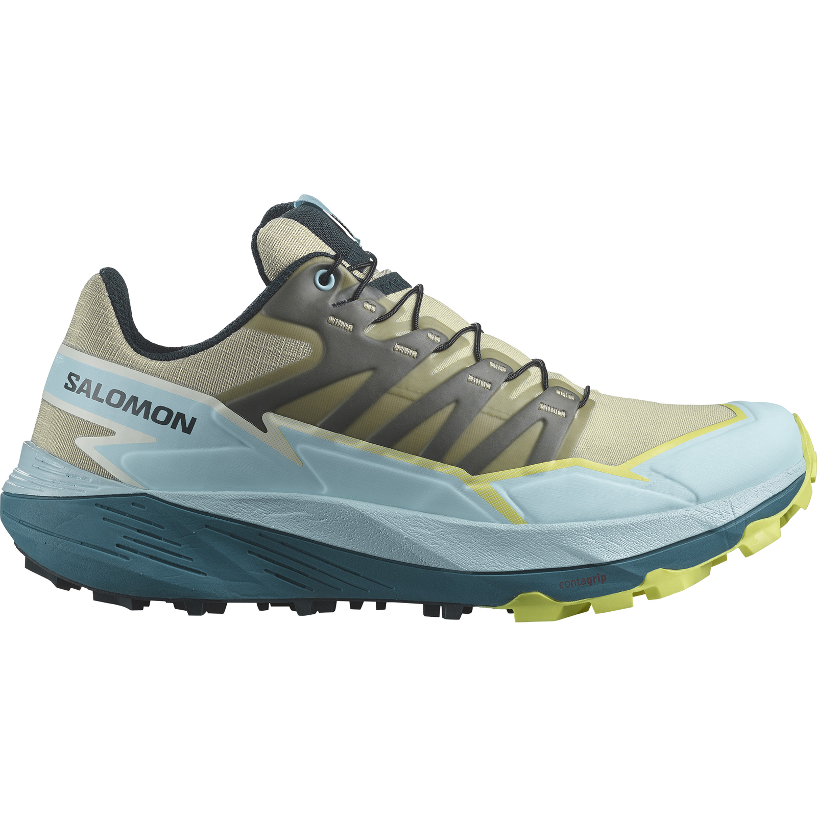 Salomon Thundercross Womens Trail Running Shoes Alfalfa Tanager Turquoise Sunny Lime US6.5