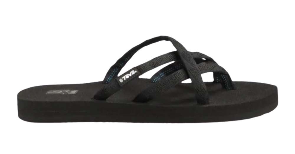womens black teva flip flops