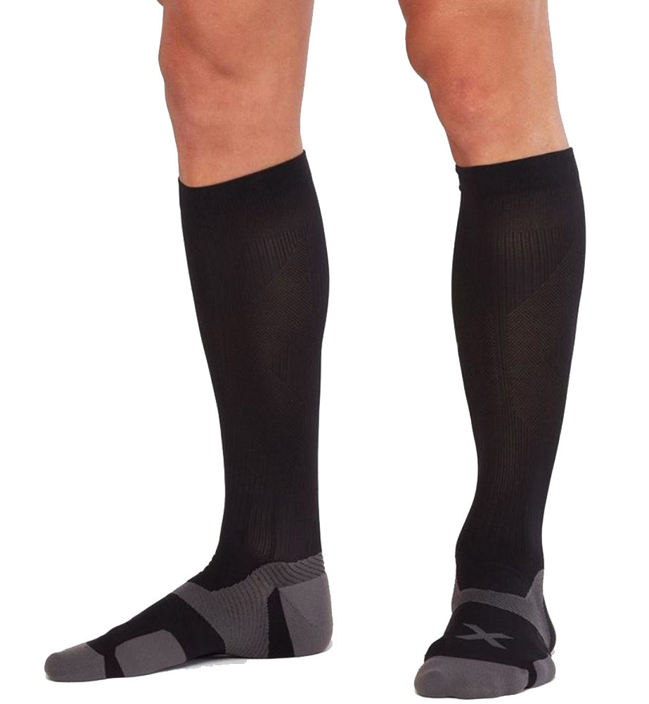 2XU Vectr Cushion Unisex Knee High Compression Socks Black/Titanium