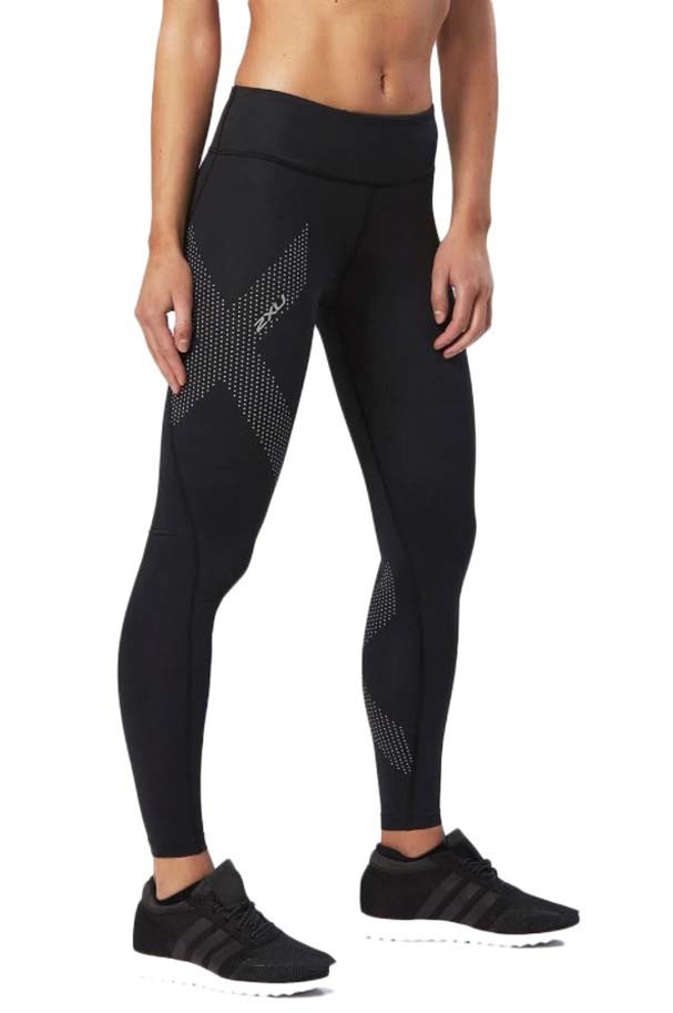 2XU Womens Mid-Rise Compression Tights - Reflective Logo