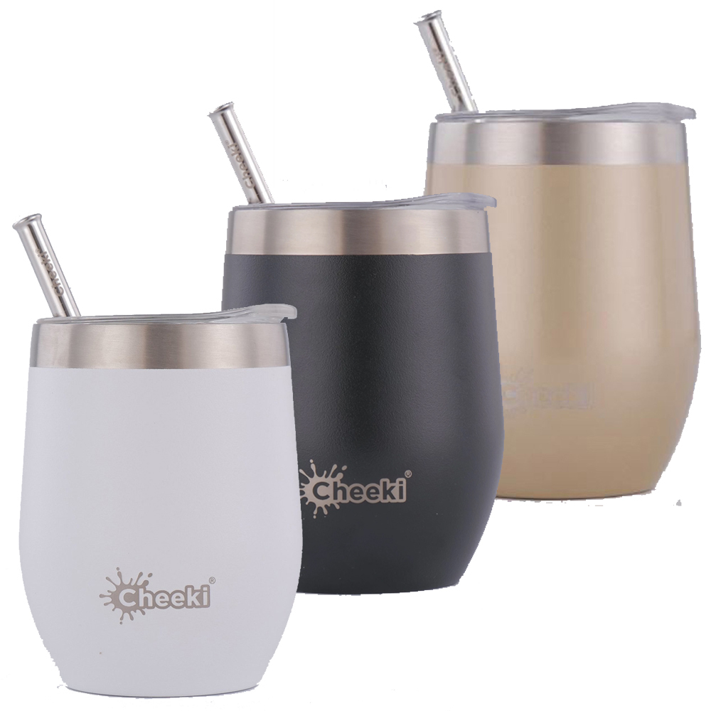 Cheeki Insulated Wine Tumbler with Straw 320ml