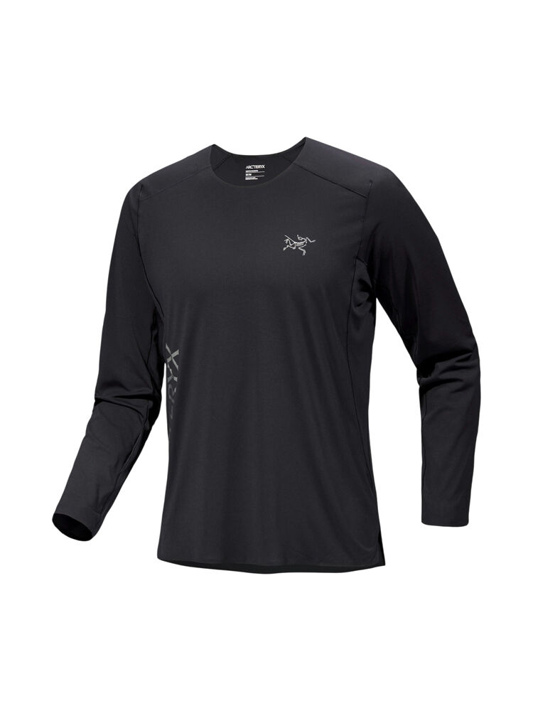 Arcteryx Norvan Downword Logo Mens Long Sleeve T-Shirt - Black - L