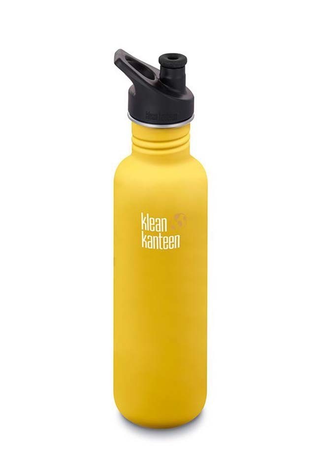 Klean Kanteen 27oz Classic Sport Cap Water Bottle 8l Lemon Curry