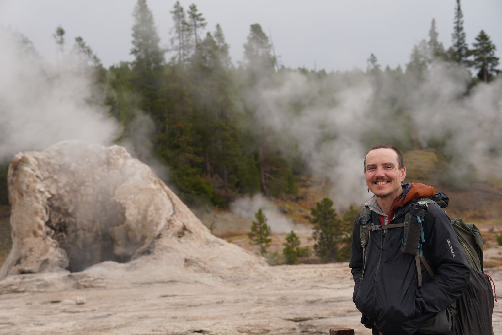 Reid Marshall wearing his Salomon Bonatti while Thru-Hiking the CDT