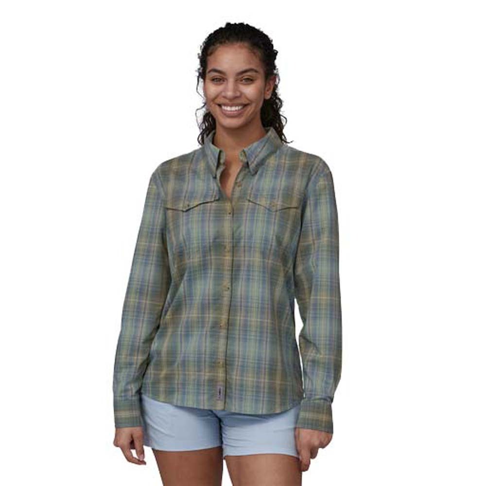 Patagonia Sun Stretch Womens Long Sleeve Shirt - San Miguel: Salvia Green