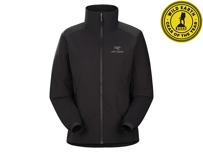 Arcteryx Atom Jacket with the Wild Earth Gear of the Year 2023 logo