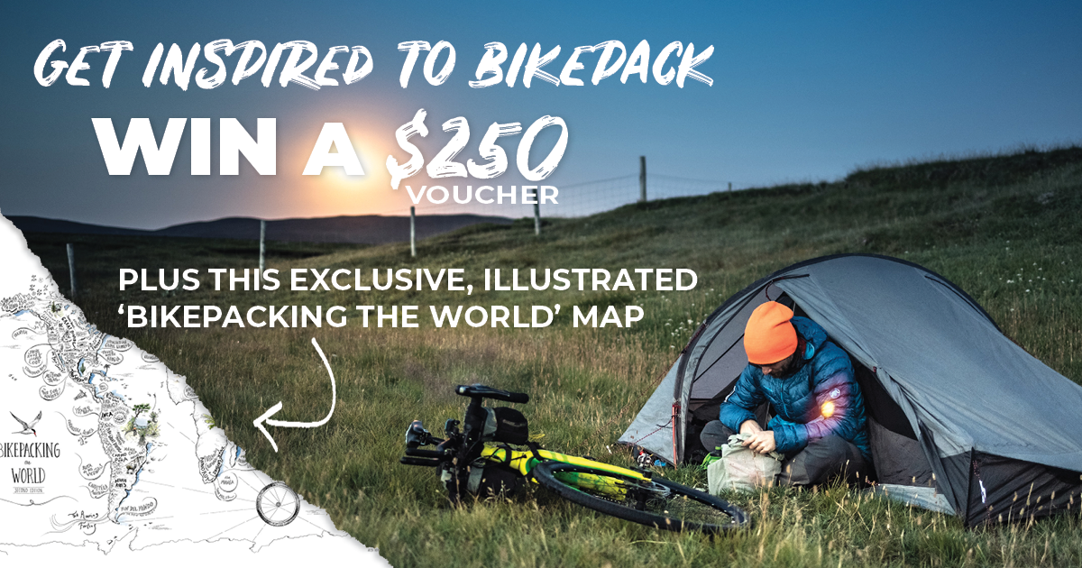 Win a $250 Voucher and Illustrated Bikepacking World Map