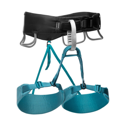 Black Diamond Momentum Harness Womens in Black/Aqua