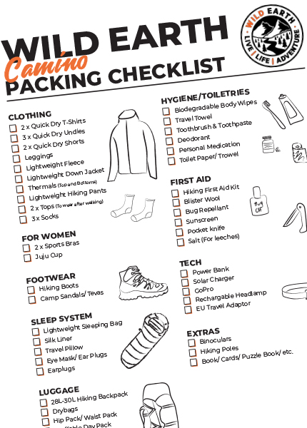 Wild Earth's Camino Packing Checklist