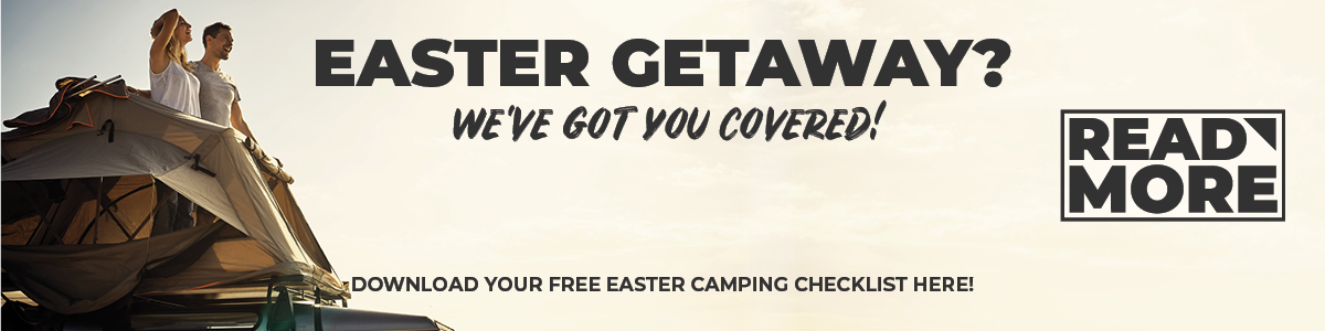Easter Getaway Gift Guide (couple sitting on a rooftop tent)