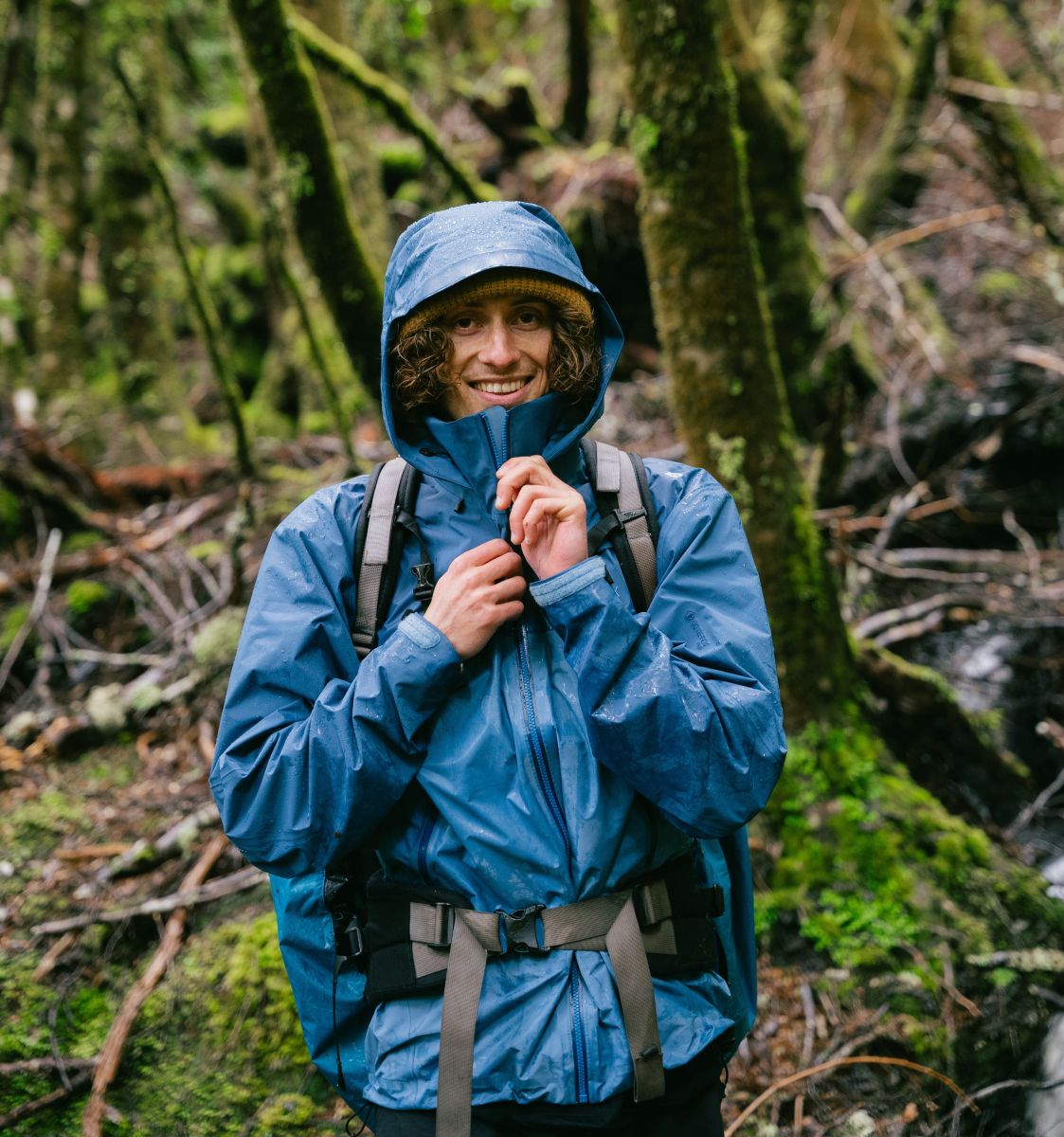 Hamish Lockett hiking in the Winter in Tasmania