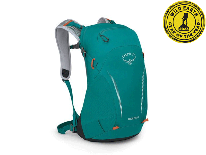 Osprey Hikelite 18L Daypack with the Wild Earth Gear of the Year 2023 logo