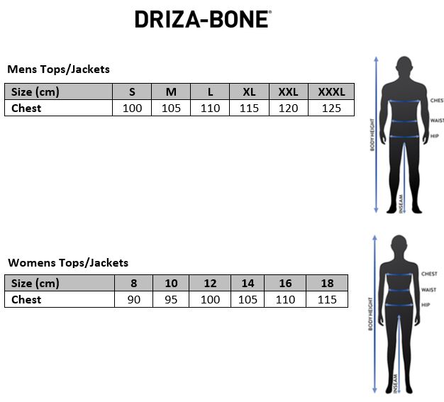 Drizabone Size Chart