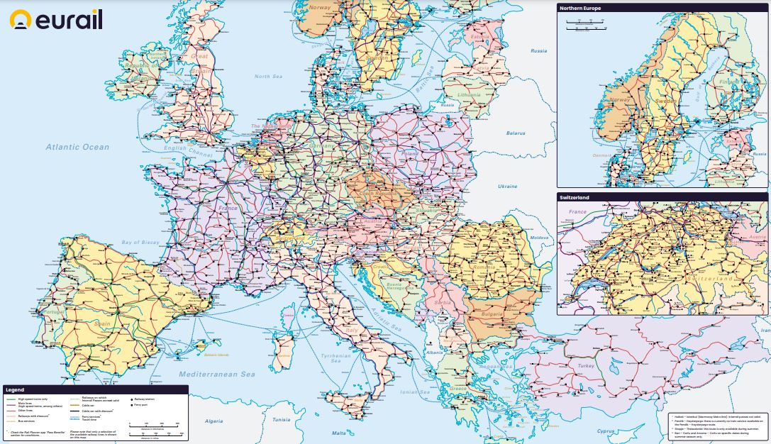 Map of EU Train System