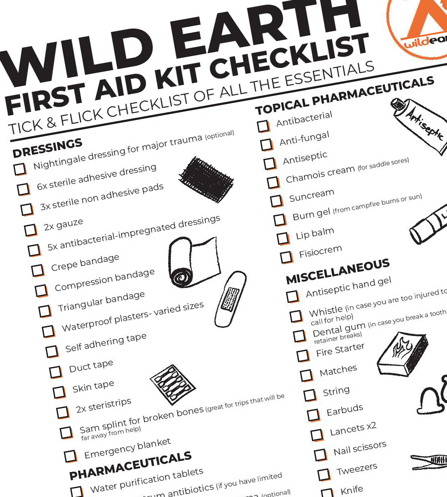 Wild Earth First Aid Checklist