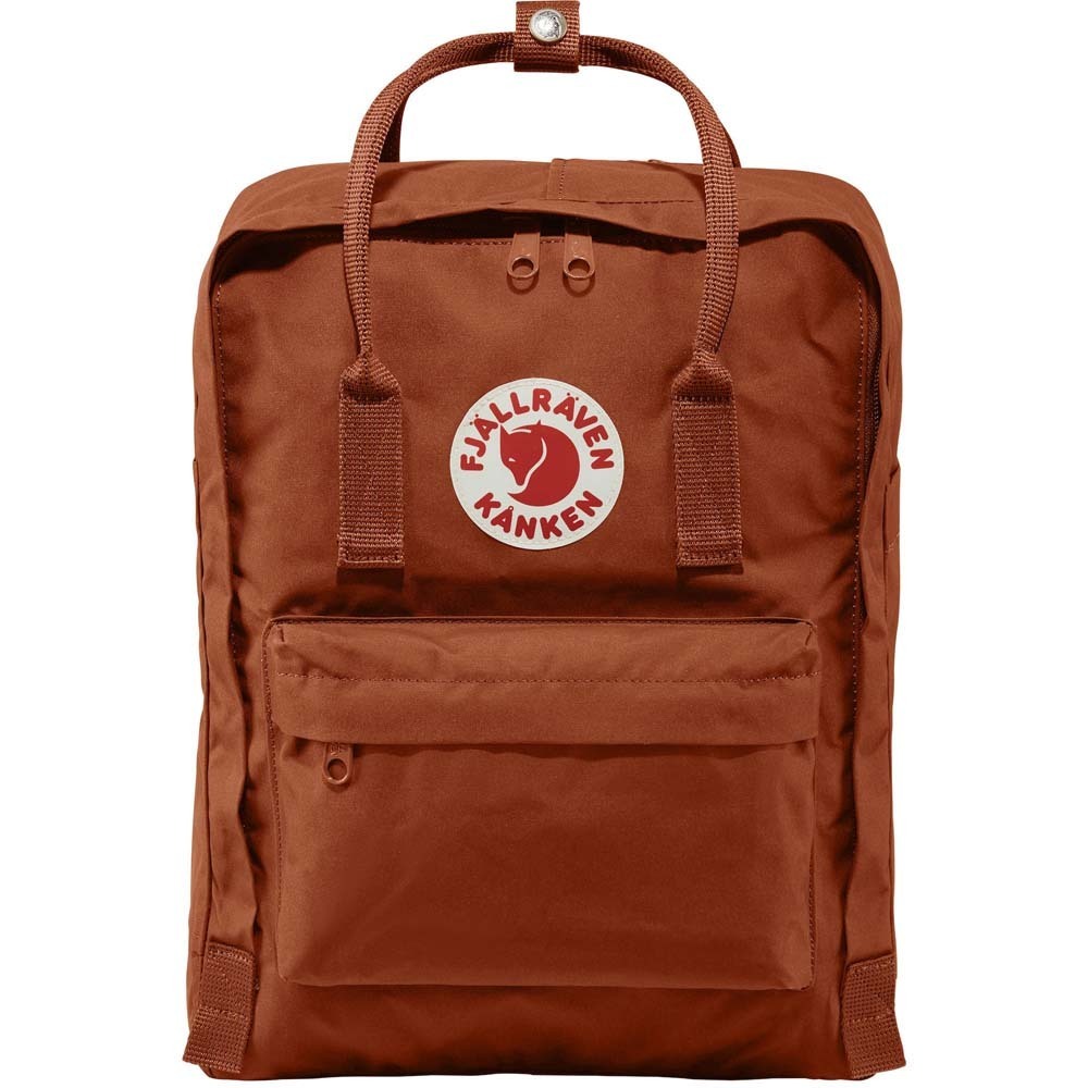 Fjallraven Kanken Backpack Bag in the rusty red 'Autumn Leaf' colour.