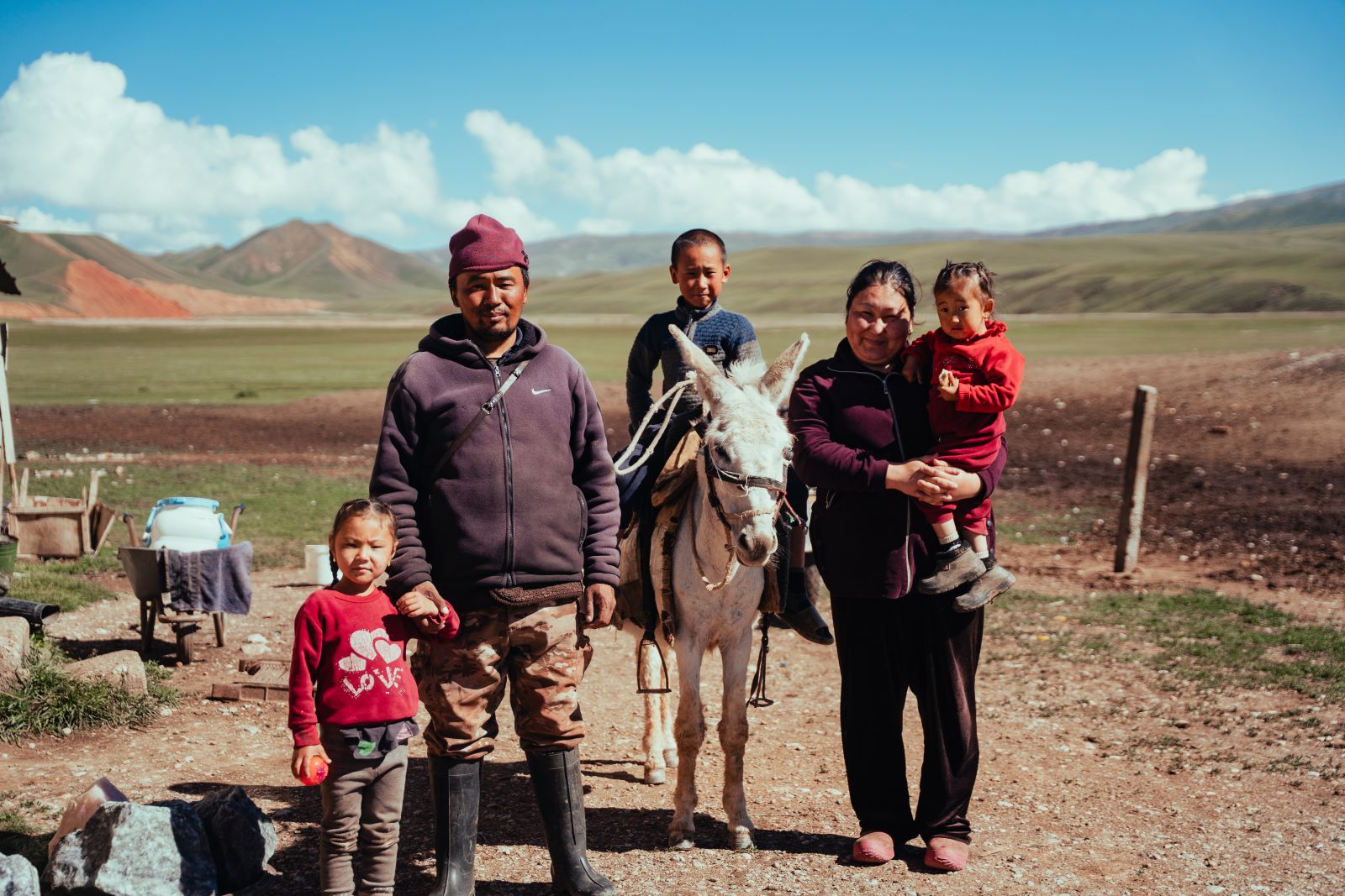 Photo of friendly locals in central asia