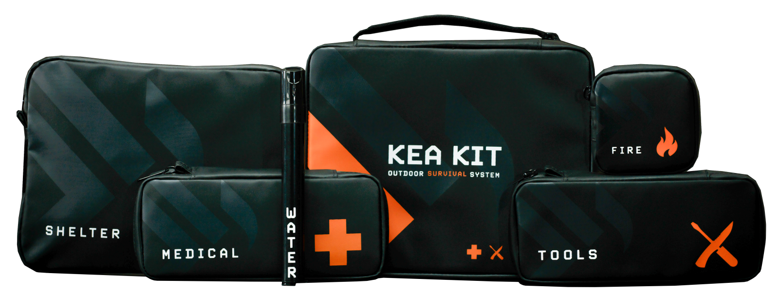 Kea Survival Kit in Black and Orange
