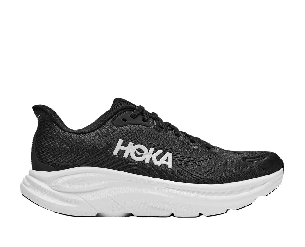 Hoka Clifton 11 Wide Road Running Shoes - Black/White