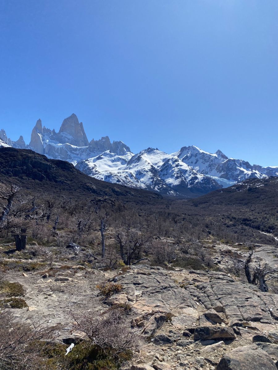 On hiking trail looking back at Mount Fitz Roy