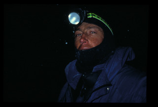 Tim setting off for the summit from the South Col, May 10 1990
