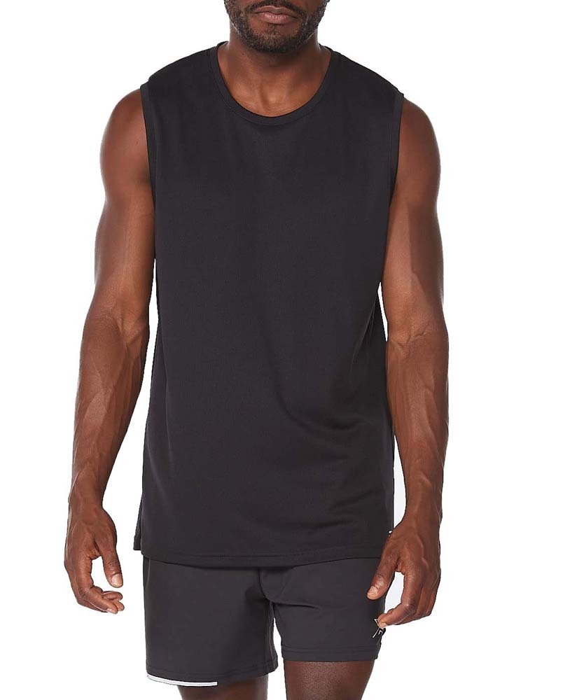 2XU Aero Mens Running Tank Top - Black