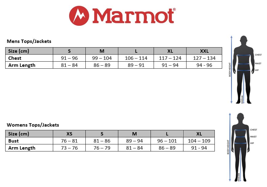 Marmot Size Chart | vlr.eng.br