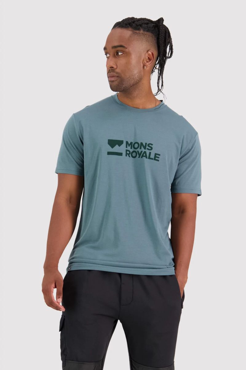 Mons Royale Icon Merino Air-Con T-Shirt in Green Sage