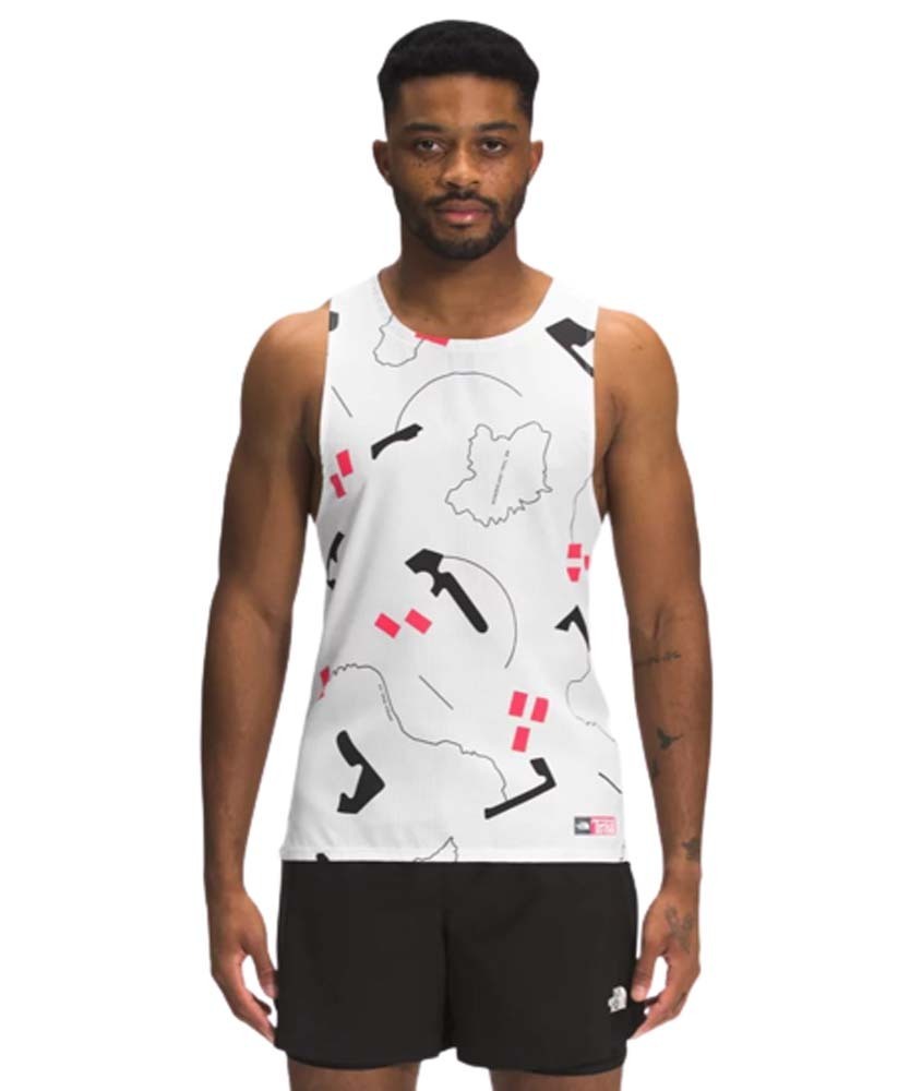 The North Face Printed Sunriser Mens Tank - TNF White Trail Marker Print