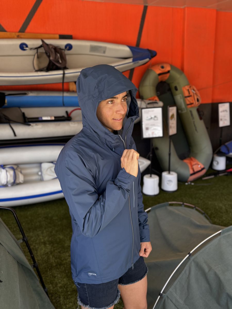 Ona Wild Earth Gear Specialist Wearing Rab Rain Jacket