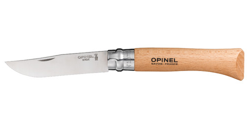 Opinel No10 Stainless Steel Beechwood Blister Pack