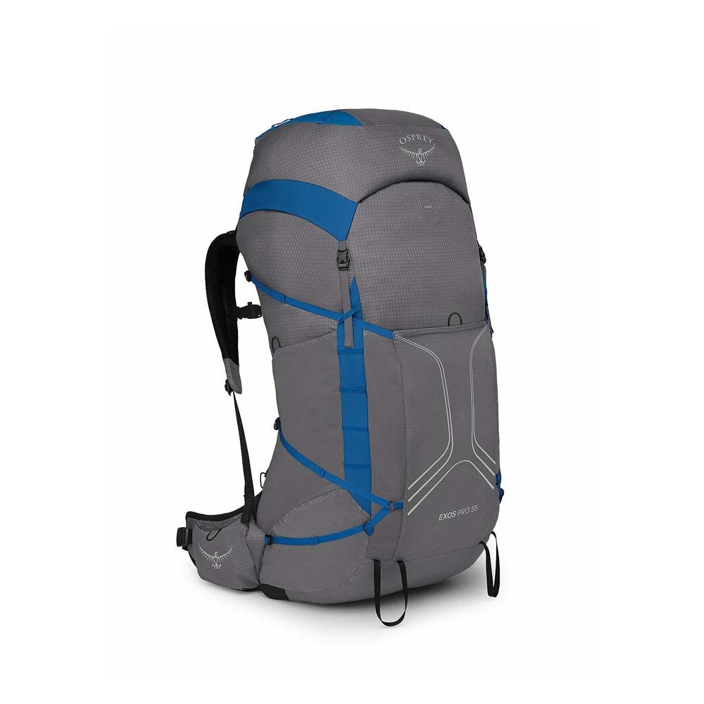 Osprey Exos Pro 55L Ultralight Hiking Backpack - Dale Grey/Agam Blue