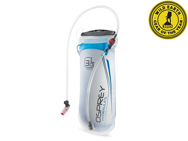 Osprey Hydraulics Bladder 3L with the Wild Earth Gear of the Year 2023 logo