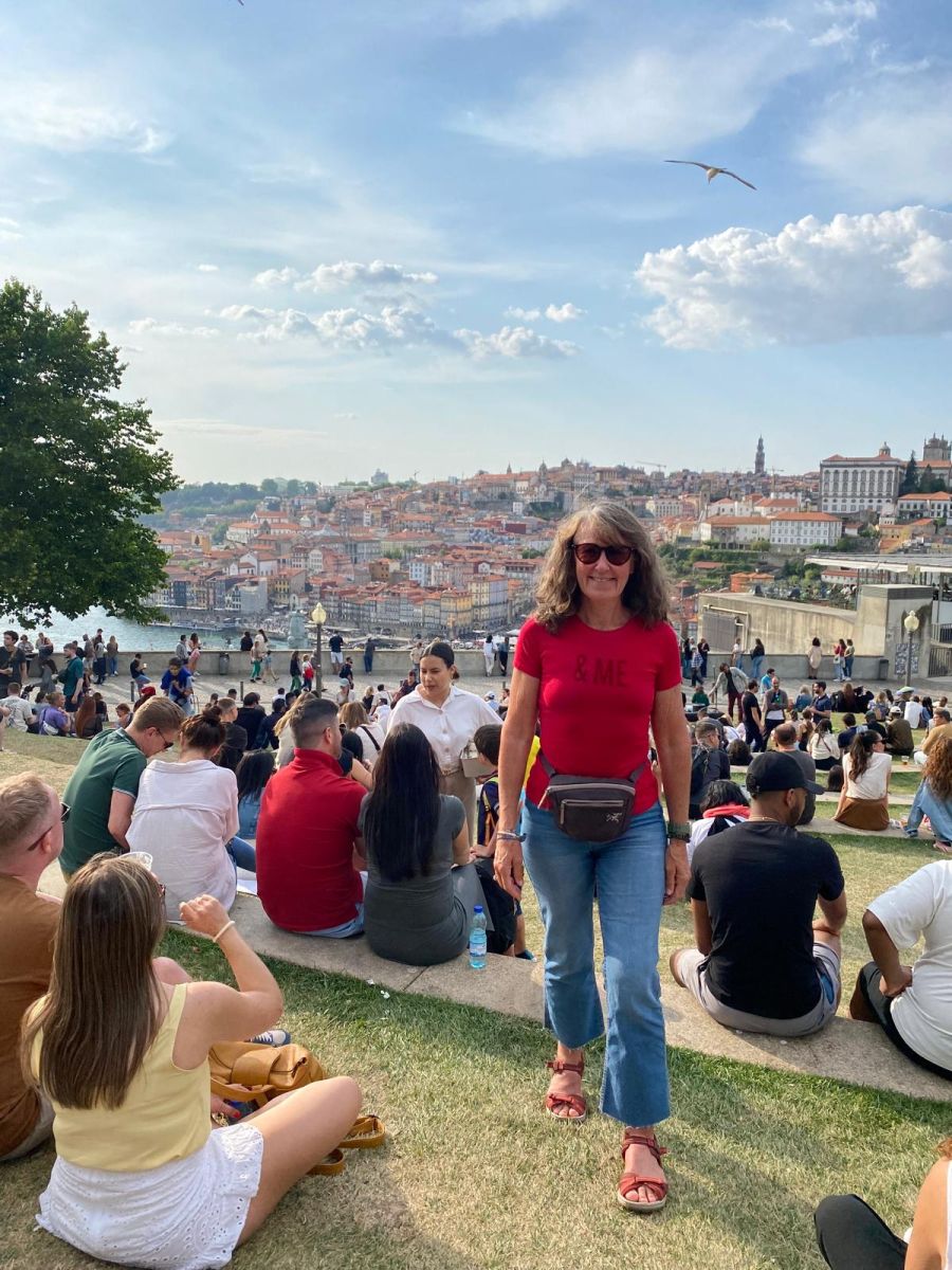 Arcteryx waist bag used for carrying valuables and passport while walking the Camino