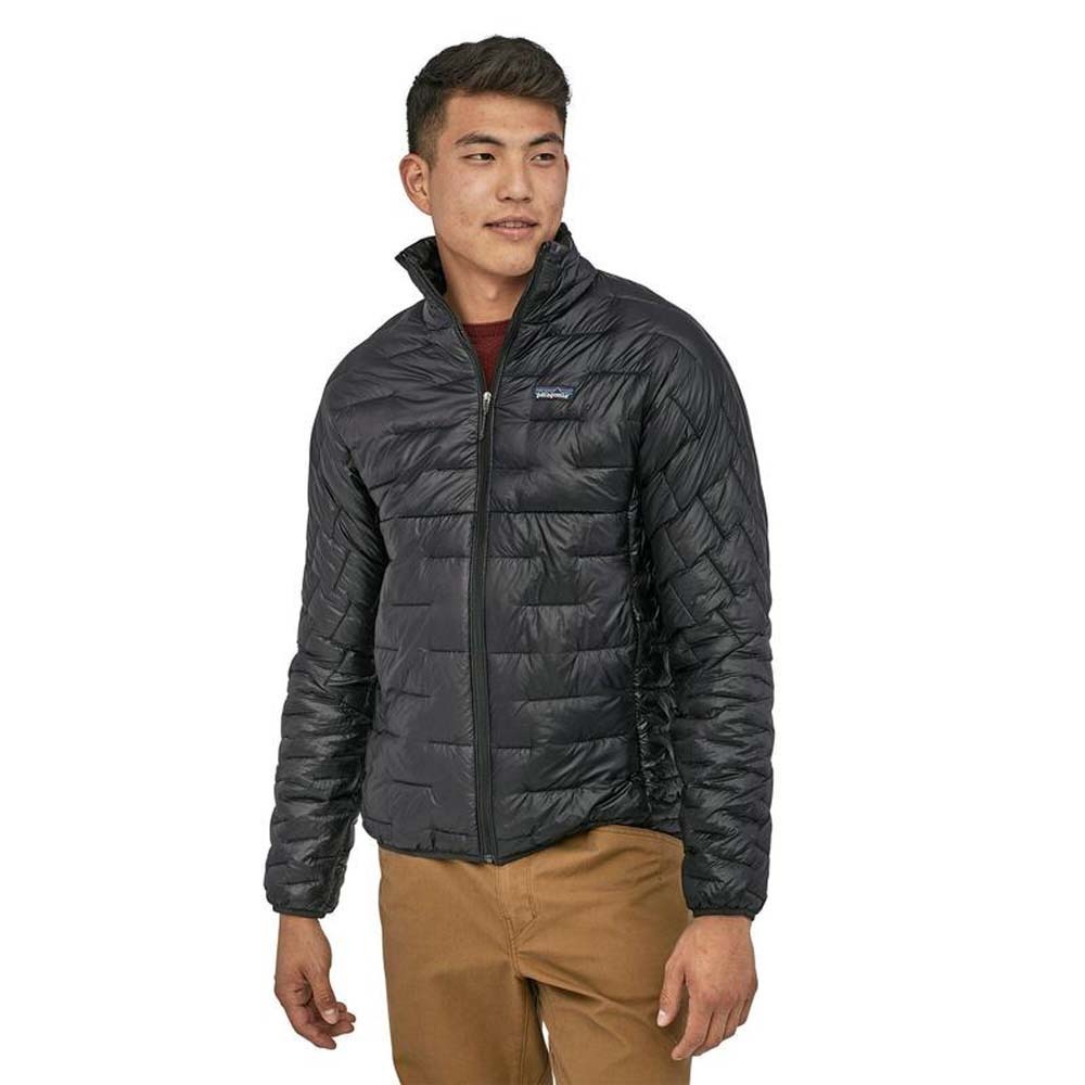 Man wearing Patagonia Micro Puff Mens Insulated Jacket in Black