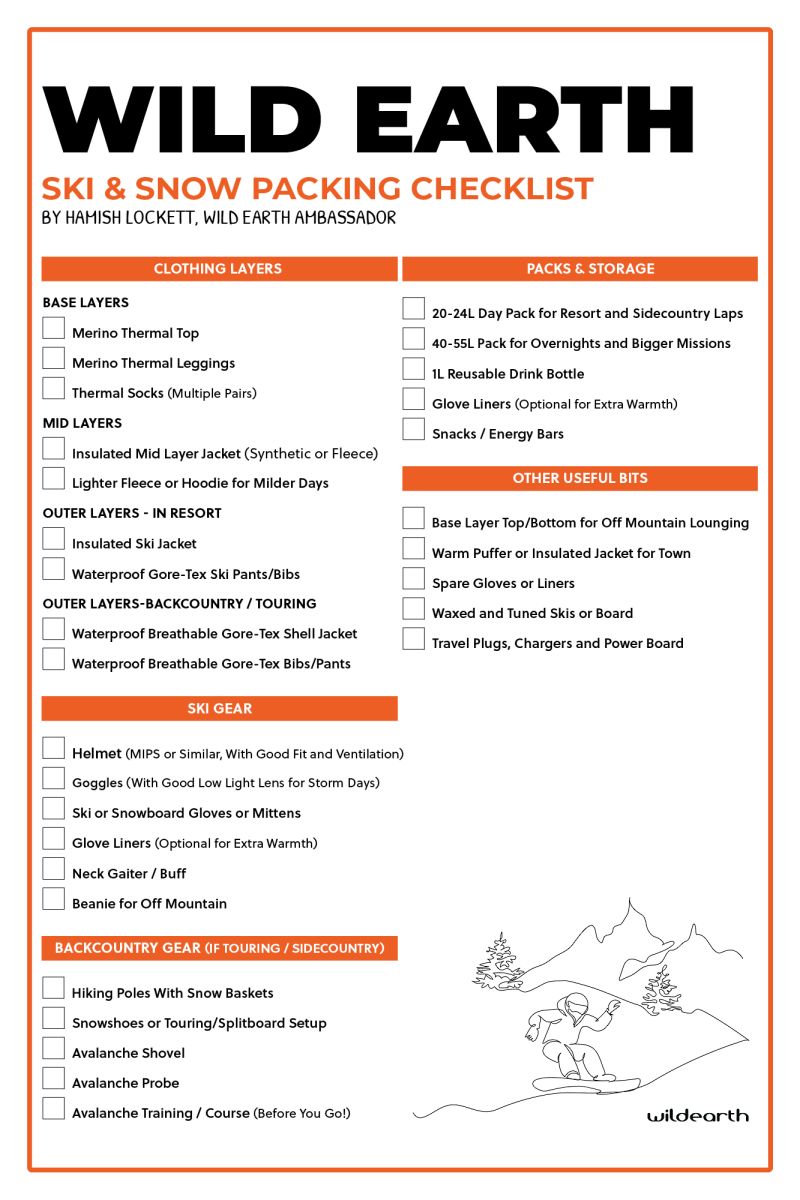 packing checklist for japan ski