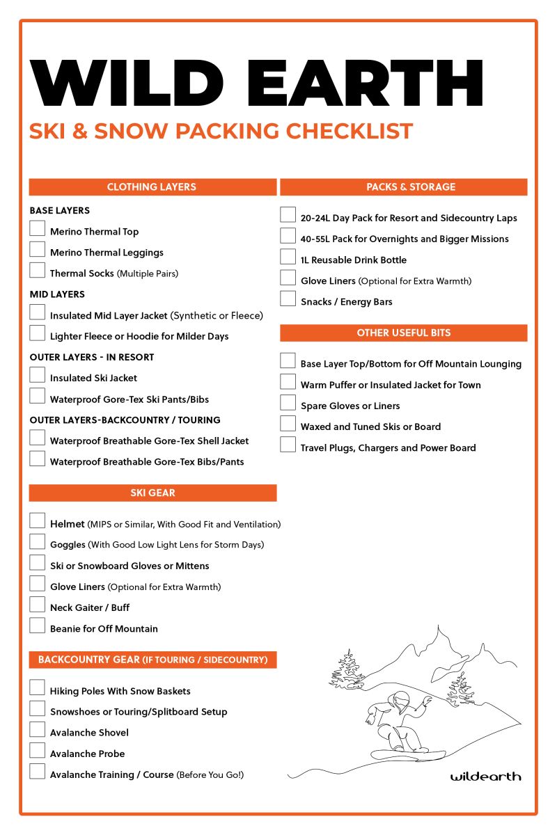 packing checklist for japan ski