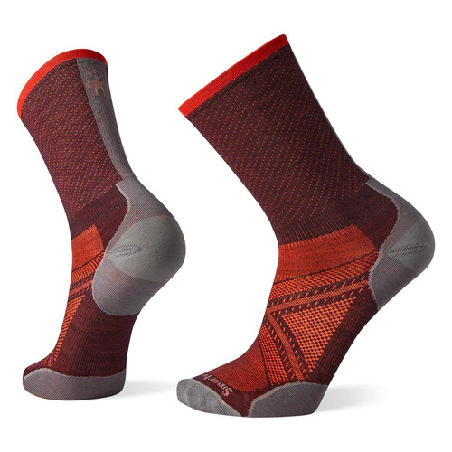 Smartwool PhD Run Ultra Light Crew Unisex Socks - Red/Grey