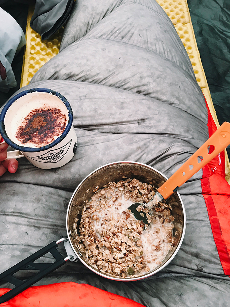 Oats and hot chocolate to start the day