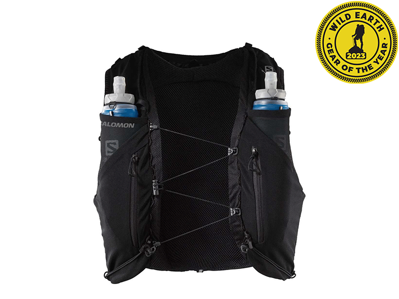 Salomon Adv Skin 12 Set Unisex Running Vest with the Wild Earth Gear of the Year 2023 logo