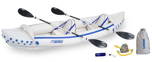 Sea Eagle SE370 2 Person Inflatable Kayak with accessories