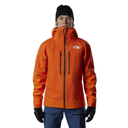 Man wearing The North Face Summit L5 Futurelight Mens Alpine Jacket - Red/Orange