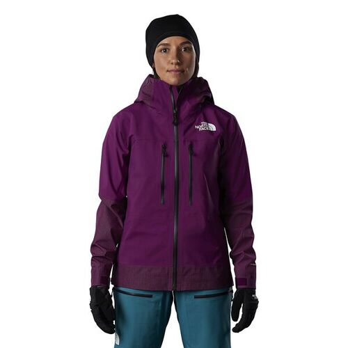 Woman wearing The North Face Summit L5 Futurelight Womens Alpine Jacket in Pamplona Purple