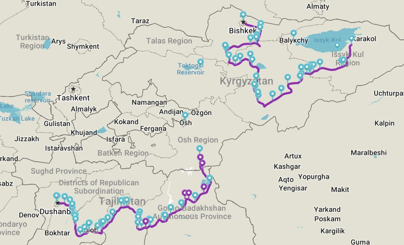 Hamish's Route Map