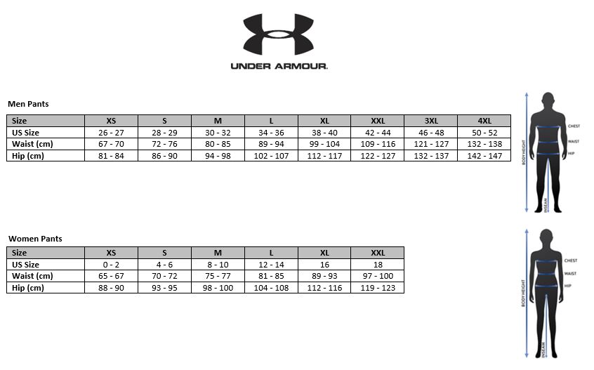 men's bottoms size chart