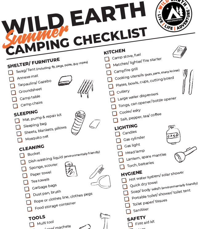 Wild Earth Summer Camping Checklist