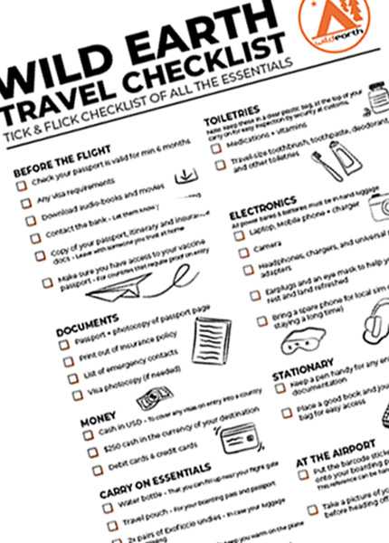 Wild Earth Travel Checklist