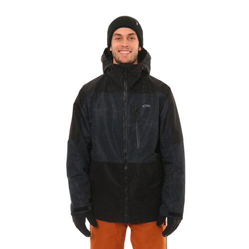 Man wearing XTM Traverse Mens 3-in-1 Snow Jacket - Black Contour